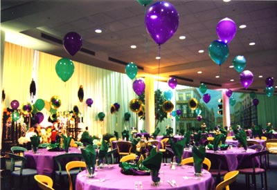 Elegant Table Centerpieces on Rising Above Coordinated Table Cloths Fill The Room With Color